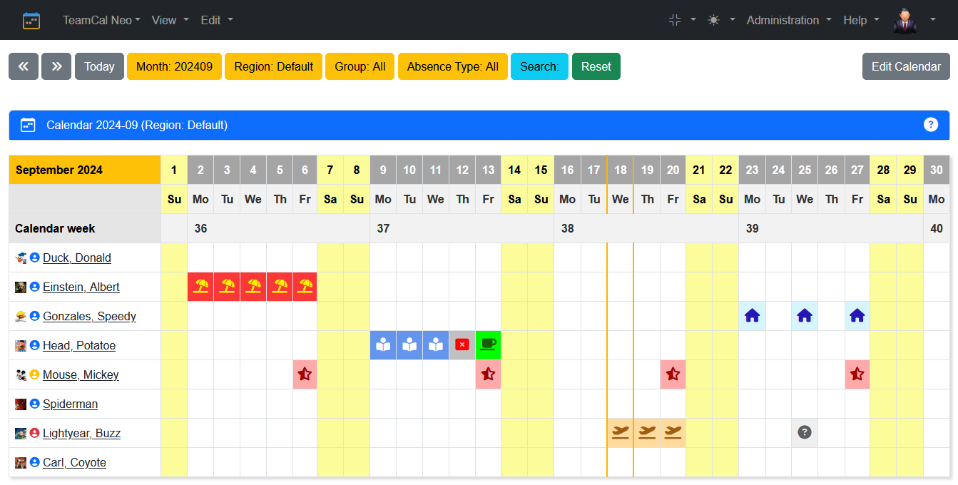 TeamCal Neo Calendar